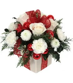 ​White Christmas Flowers Send to Philippines