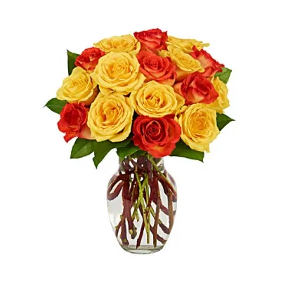 yellow and red rose vase to philippines